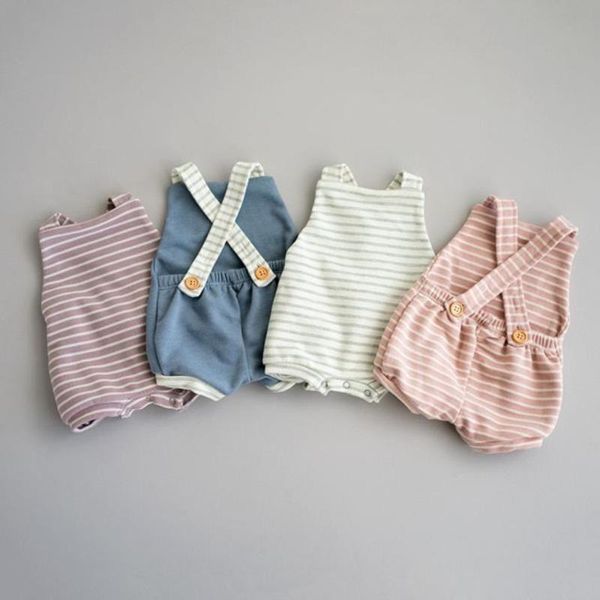 

jumpsuits pudcoco baby boy girls striped romper summer toddler cute sleeveless backless kid lovely born infant clothes, Blue