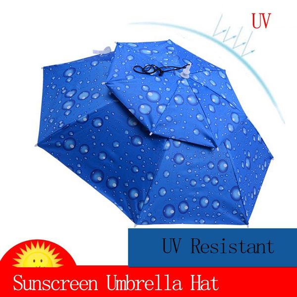 

umbrellas portable usefull umbrella hat sun shade waterproof outdoor camping hiking fishing festivals parasol foldable brolly cap