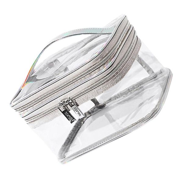 

storage bags 1pc toiletry bag cosmetic tote double-deck pvc portable organizer