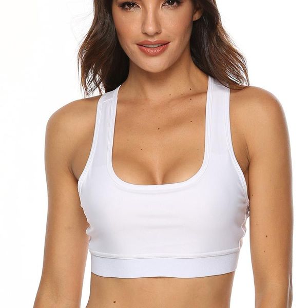 

women's seamless high impact sports bra with removable cups support pink workout yoga back cutout activewear #j3s gym clothing, White;black