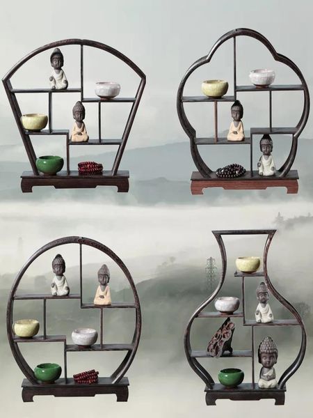 

hooks & rails storage rack mahogany chicken wing solid wood purple teapot tea shelf racks display stand organizer craft decoration