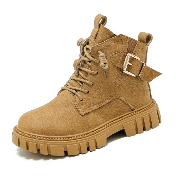 

kids shoes boys girls boots children footwear autumn winter fashion casual leather ankle boot b9320, Black;grey