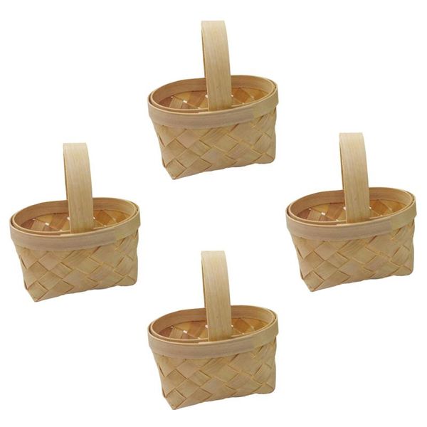 

storage baskets 4pcs small wedding candy wooden mini