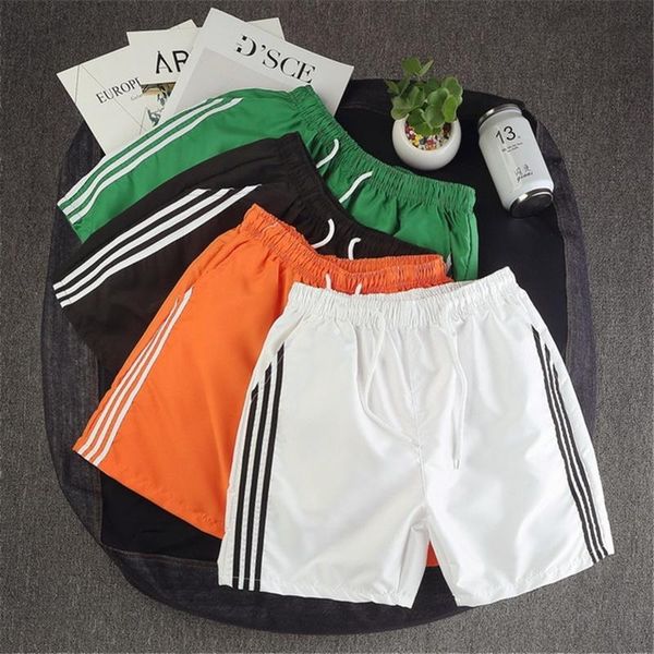 

men's shorts sports and leisure shorts, summer five-point beach pants, thin big trendy pants, White;black