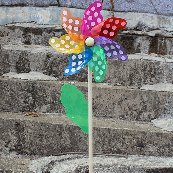 

45cm Wood Garden Yard Party Windmill Wind Spinner Ornament Decoration Kids Toys