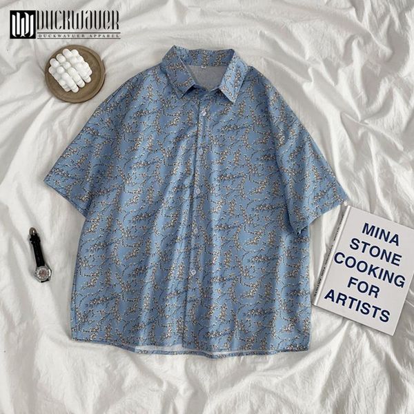 

women's blouses & shirts duckwaver 2021 fashion women turn-down collar and blue plus size clothes for sweet, White