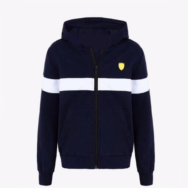 

2021f1 formula one zip hooded sweatshirt car logo jacket colorblock warm hoodie