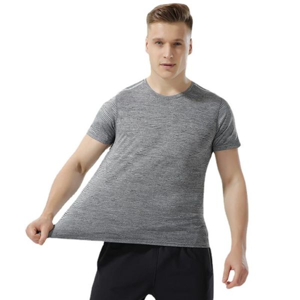 

running jerseys 2021 spring summer men's t-shirt nylon high stretch sports fitness training short-sleeved casual top, Black;blue