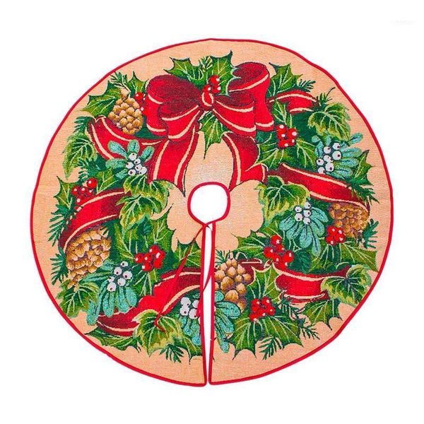 

christmas decorations 100cm tree skirt year decoration pine cone wreath foot cover carpet merry supplies1