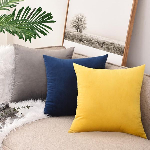 

pillow case deal with super soft velvet cushion cover pillowcase solid color cojines decor sofa throw pillows room