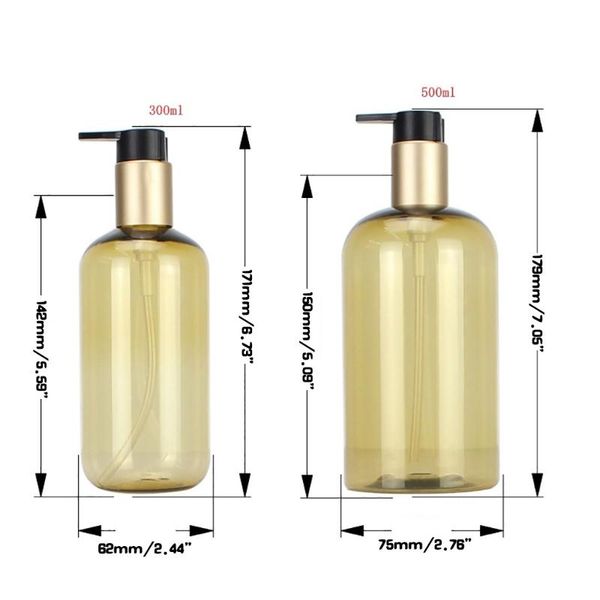 

storage bottles & jars 11uf 2pcs 300ml 500ml empty pump lotion dispenser refillable containers for shampoo and conditioner