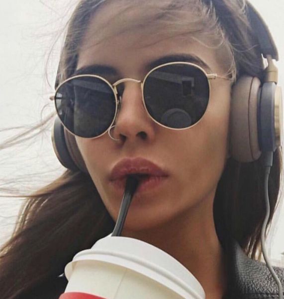 

2020 luxury vintage mirror Designer sunglasses Women/men Classic round Outdoor sunglasses UV400 Oculos De Sol Gafas Glasses wholesale, White;black