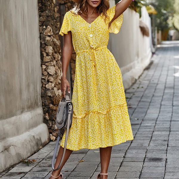 

summer fashion yellow bohemian women dresses short sleeve vintage solid maxi boho wedding guest ladies robe, Black;gray