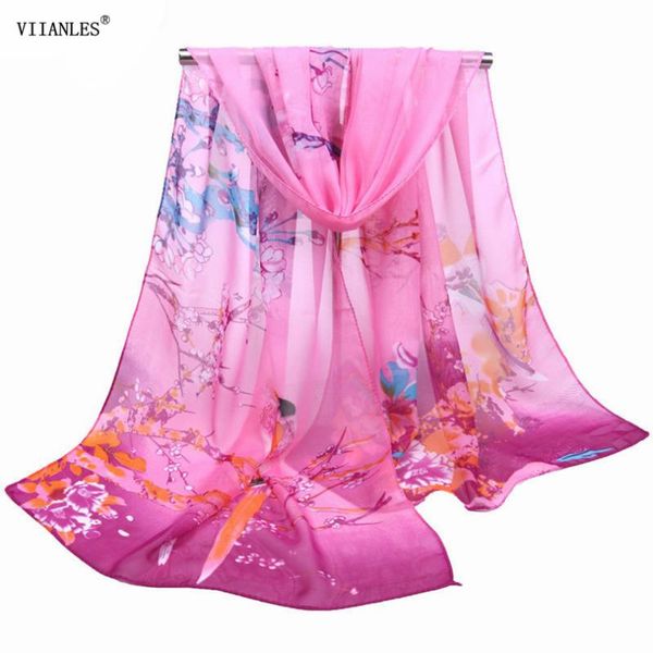 

scarves viianles chiffon scarf print soft ladies women shawl wrap long fashion big hijab 160*50cm, Blue;gray
