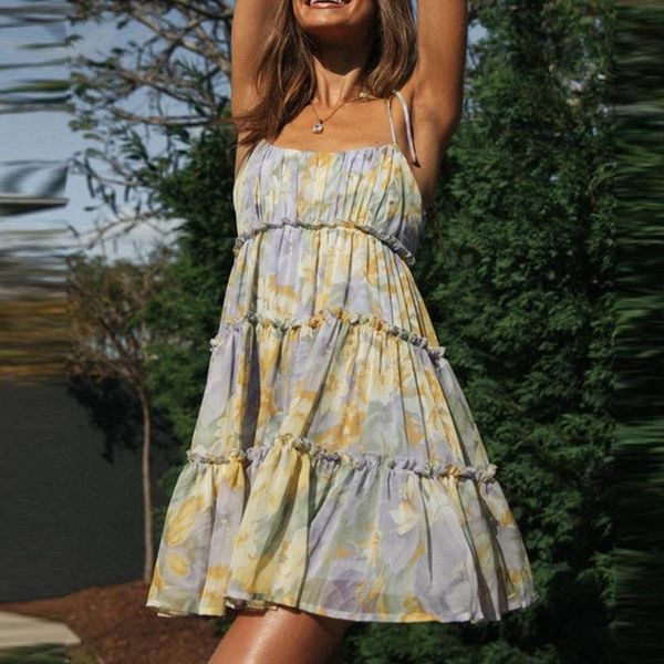 

casual dresses dress women comfortable halter small floral mesh beach resort undefined flowers for vestido de mujer, Black;gray