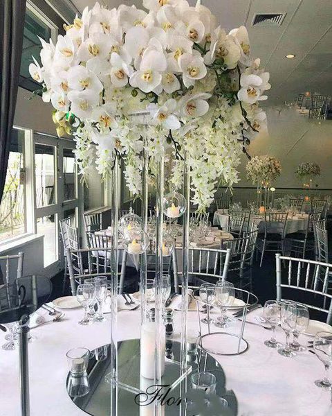 Düğün Dekorasyon Temizle Akrilik Çiçek Evlilik Masa Dekorasyon Merkezi için Standı Çiçek Stand
