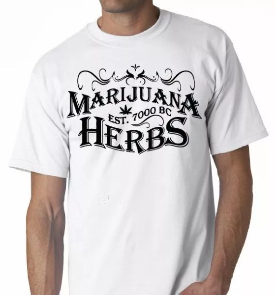 

marijuana herbs cannabis joint bong graphic shirt t-shirt tee 420 wees, White;black