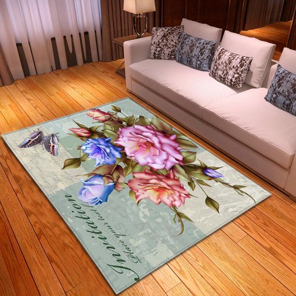 

carpets modern flower living room carpet decor bedside floor area rug baby kids play crawling soft flannel parlor sofa