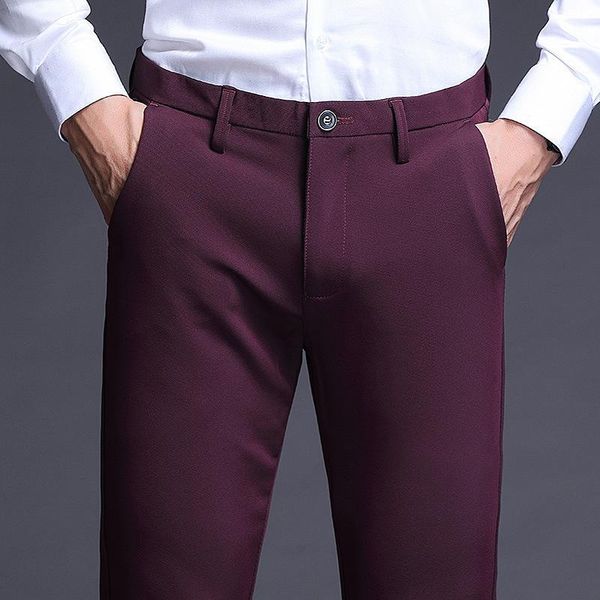 

men's suits & blazers icpans stretch slim casual dress pants men red business office formal suit for 2021 summer spring, White;black