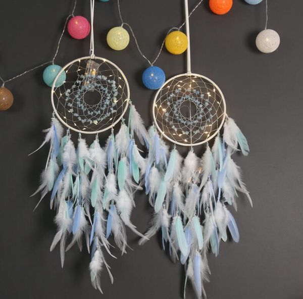

handmade dream catcher with led light craft gift feather girls women dreamcatchers for bedroom bohemian home decor wedding ornament