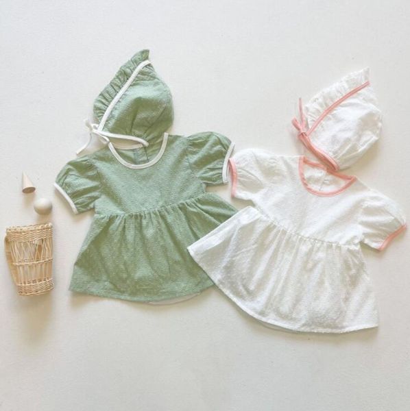 

girls boys lace rompers+hat cotton summer babys jumpsuit 6-24 month cy453 jumpsuits, Blue