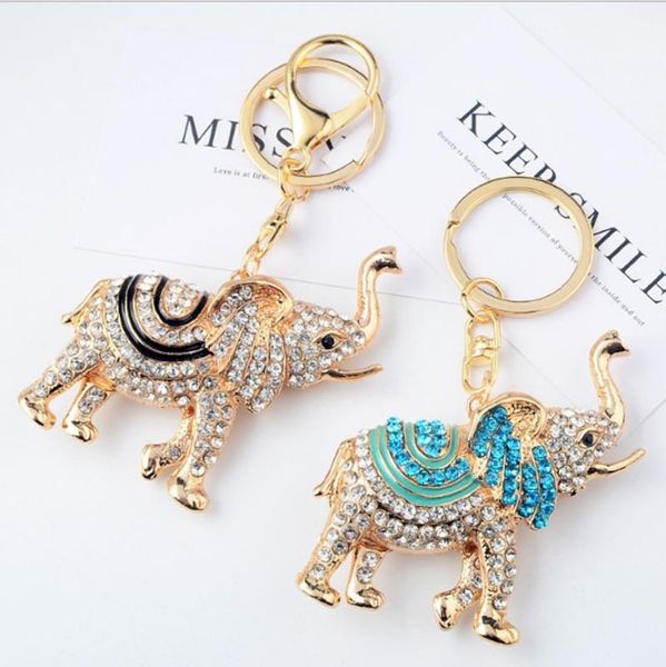 

keychains lucky elephant rhinestone keychain for women sparkling crystal purse pendant handbag key ring bag charm, Silver