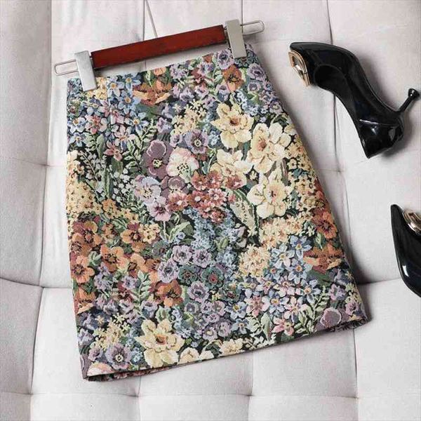 

summer fashion retro women skirts high waist printed short a-line loose u141, Black