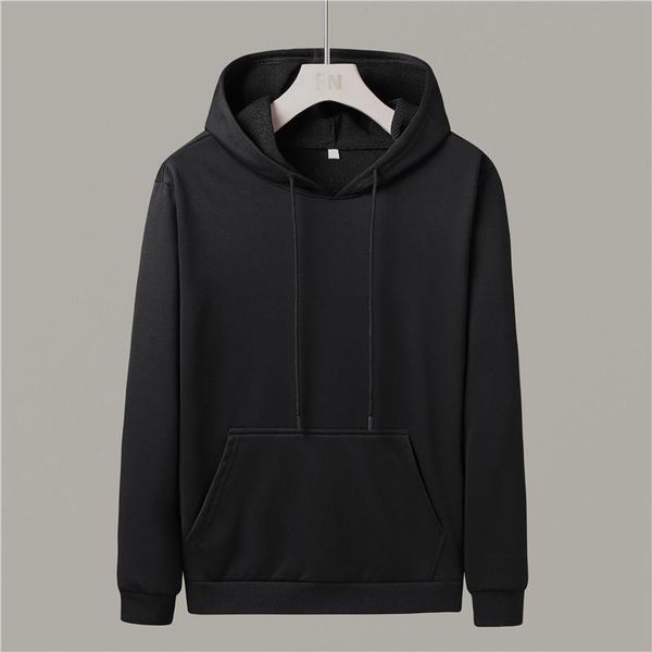 

men's hoodies & sweatshirts border solid color long sleeve hoodie 2021 spring and autumn casual pullover sports jacket fashion, Black