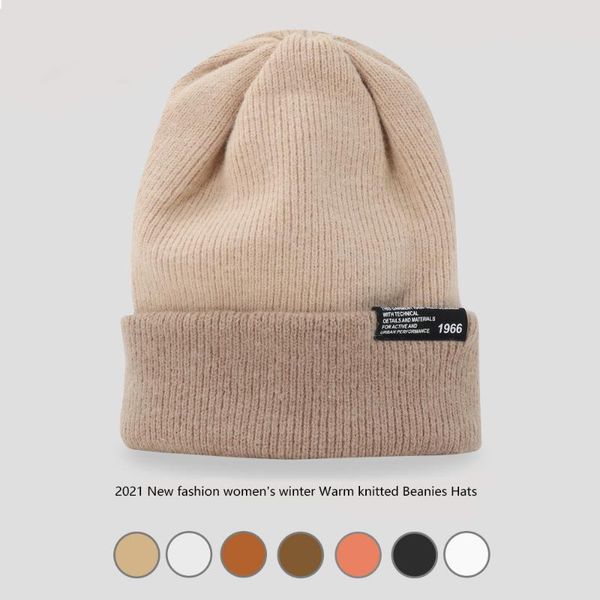 

beanie/skull caps 2021 fashion women's winter hat letter color beanies female knitted soft striped cashmere beanie panama, Blue;gray