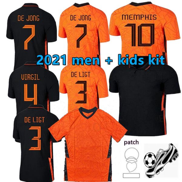 

cruyff memphis 2021 soccer jerseys holland de jong babel ligt strootman van dijk virgil 2022 football shirt men + kids kit, Black;yellow