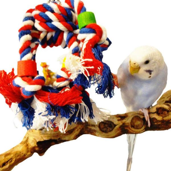 

other bird supplies colorful durable parrot cages chew toys hanging rope standing training toy pet