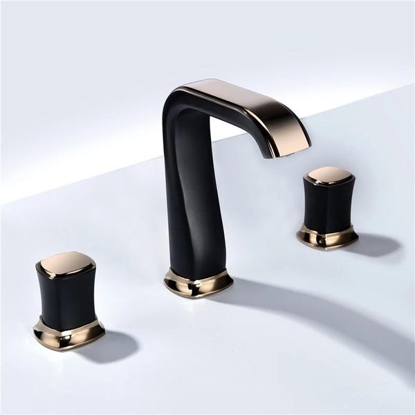 

bathroom sink faucets lottin basin faucet mixer &cold gold total brass widespread 3 holes rose