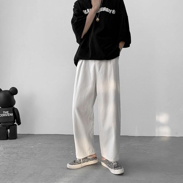 

men's jeans summer white fashion casual baggy wide-leg men streetwear loose hip-hop straight denim trousers mens s-3xl, Blue