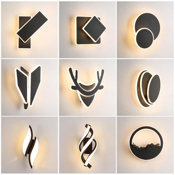 

modern wall lamp led bedroom bedside lighting minimalist staircase living room background sconce rotatable aisle decor light