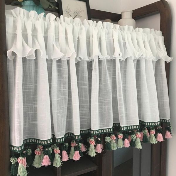 

curtain & drapes customized american coffee with tassel short window dust valance kitchen for home decor cabinet