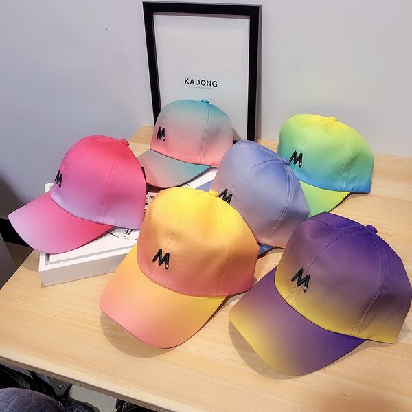 

fluorescent gradient hat women's trendy baseball designer fashion versatile cap autumn leisure sunscreen men, Blue;gray