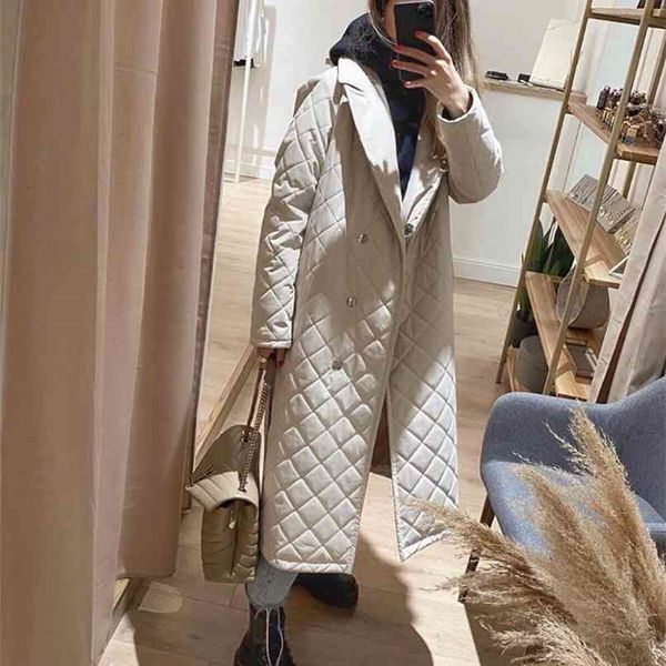 

yiyiyouni cotton-liner argyle winter jacket sashes slim fit thickening long padded parkas female solid casual snow coat 210925, Black