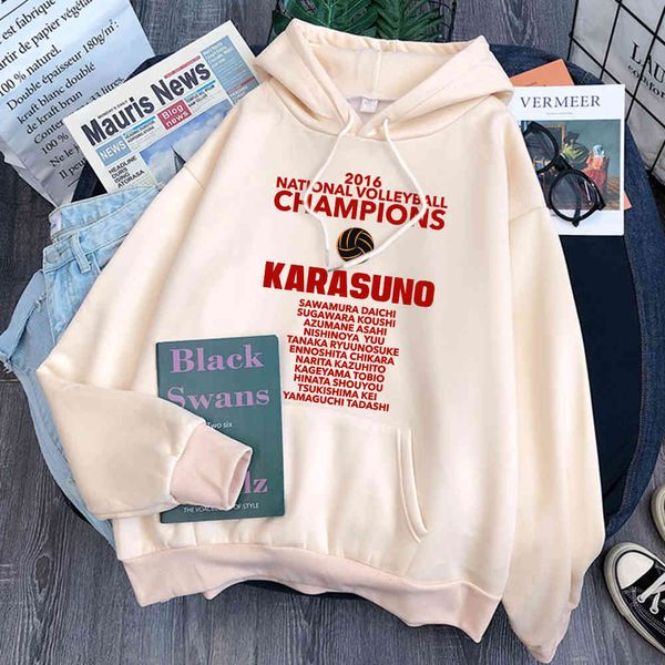 

tee karasuno print long sve wool harajuku men's fashion anime hip hop hoodie, Black