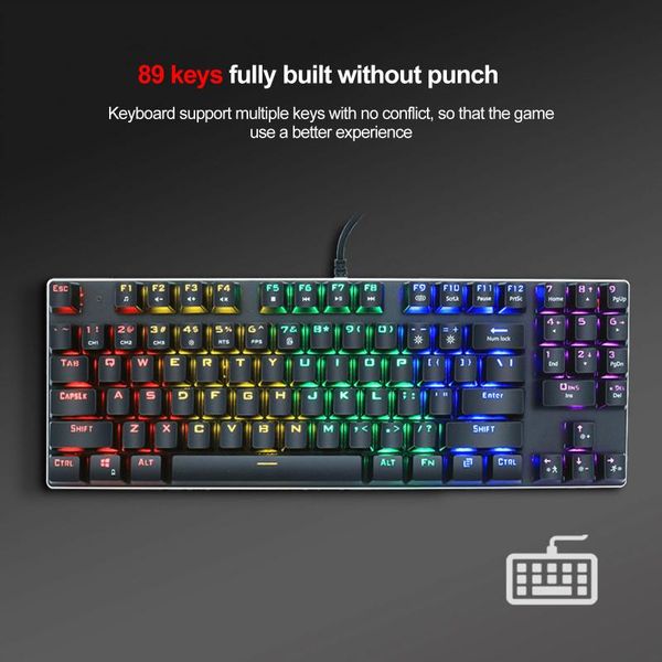 

computer keyboard rainbow colored light for pc black axis compact rgb gaming 89 keys backlit keyboards