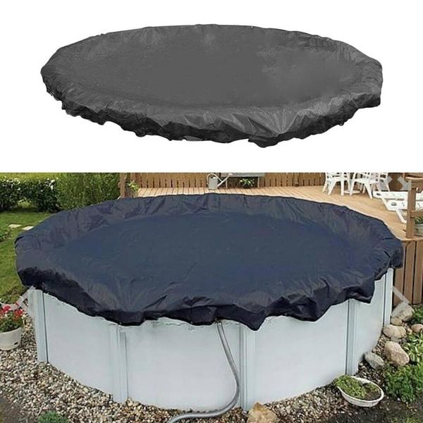 

shade 210d oxford cloth pool cover outdoor round leaf proof tarpaulin garden yard canopy furniture covers rainproof 366x30cm