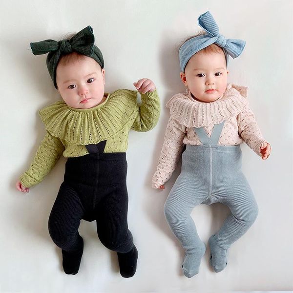 

clothing sets infant baby sweater suit+ leggings autumn spring girl knitting cotton girls 2pcs born clothes 0-2 years, White