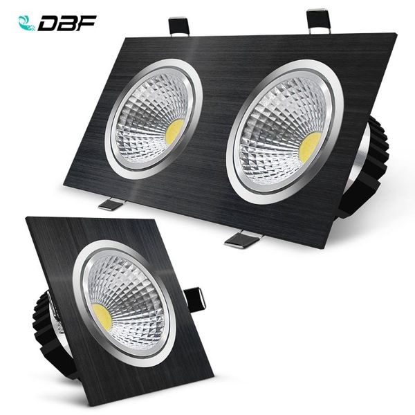 

[dbf]black square recessed led dimmable downlight 7w 9w 12w 15w 14w 18w 24w 30w cob ceiling spot light ac110v/220v lights