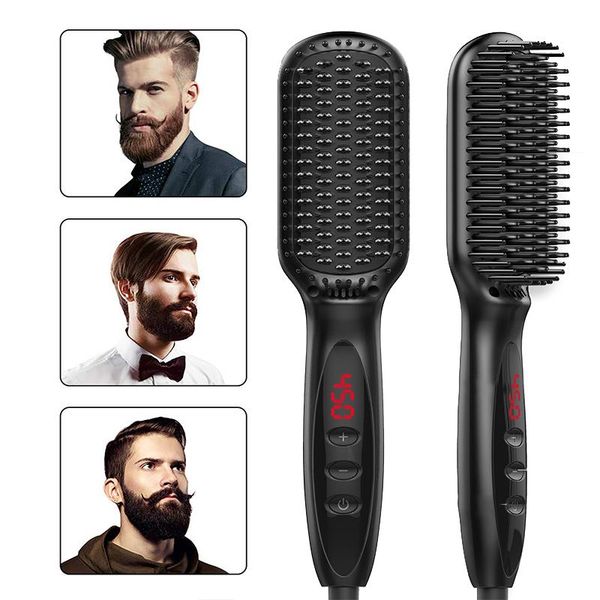 

electric hair brushes beard straightener brush multifunctional men quick heating straightening comb styling