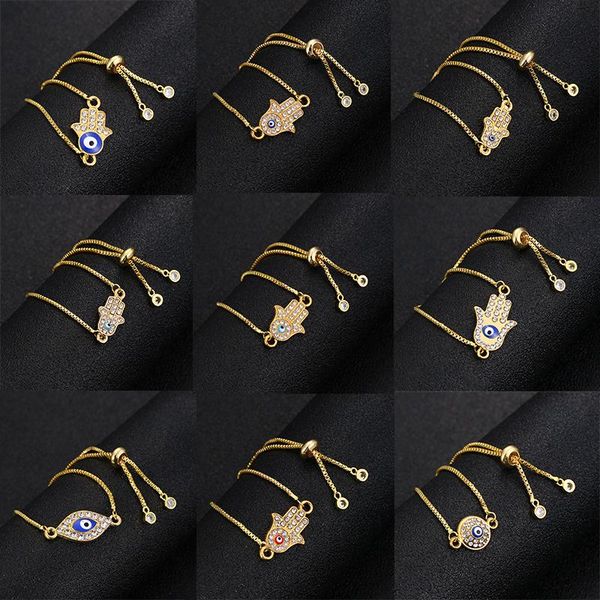 

charm bracelets classic variety style fashion fatima lucky eye bracelet jewelry hamsa ladies gift gold, Golden;silver