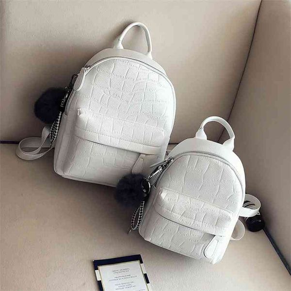 

mini backpacks women pu leather cute small backpack female white back pack black for teen girls fashion bagpack woman 210913