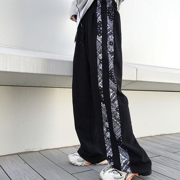 

women's pants & capris korean boho women gothic harajuku streetwear black for casual trousers fashion wide leg mall goth, Black;white