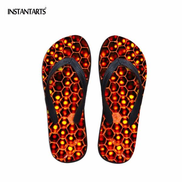 

slippers instantarts women home flat woman cool beehole printed non-slip comfy beach flip flops lady flip-flop summer shoes 2021, Black