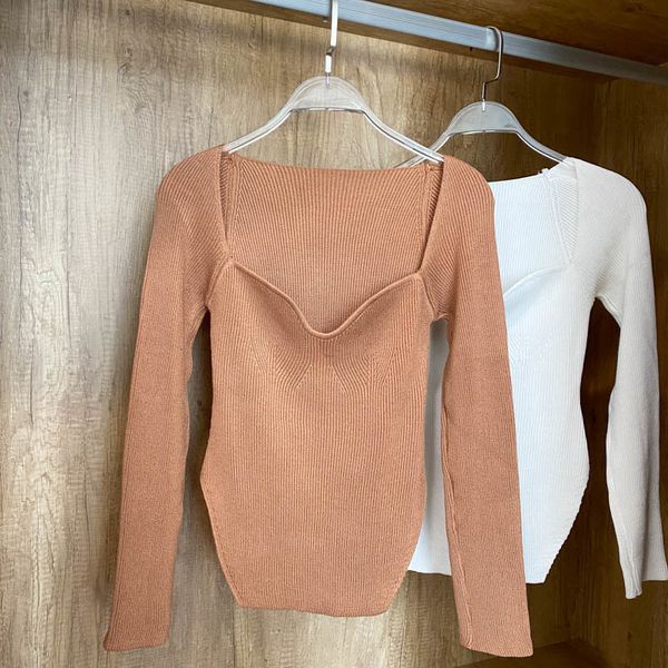 

women's t-shirt knitted shirt, plaid collar, fancy casual shirt with long sleeves 2znz, White