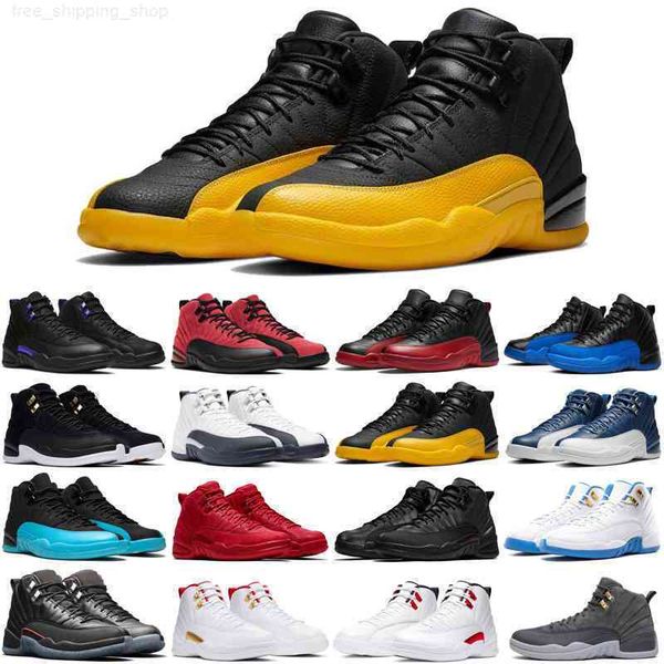 

fashion 12 12s mens basketball shoes utility twist playoffs royalty reverse flu game dark concord men trainers sports sneakers size 7-13, Black
