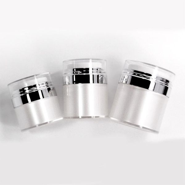 

storage bottles & jars 15g 30g 50g lotion face cream acrylic silver cosmetic airless jar skin care packaging pearl white pump